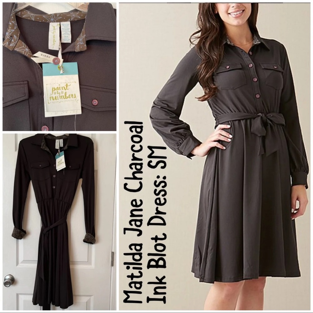 NEW! Matilda Jane Chacoal Ink Blot Dress: SM